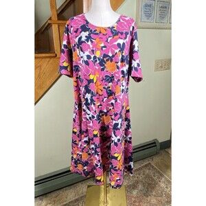Jessica London Womens Sz 20W Floral Short Sleeve Shift Dress Boho Cottagecore